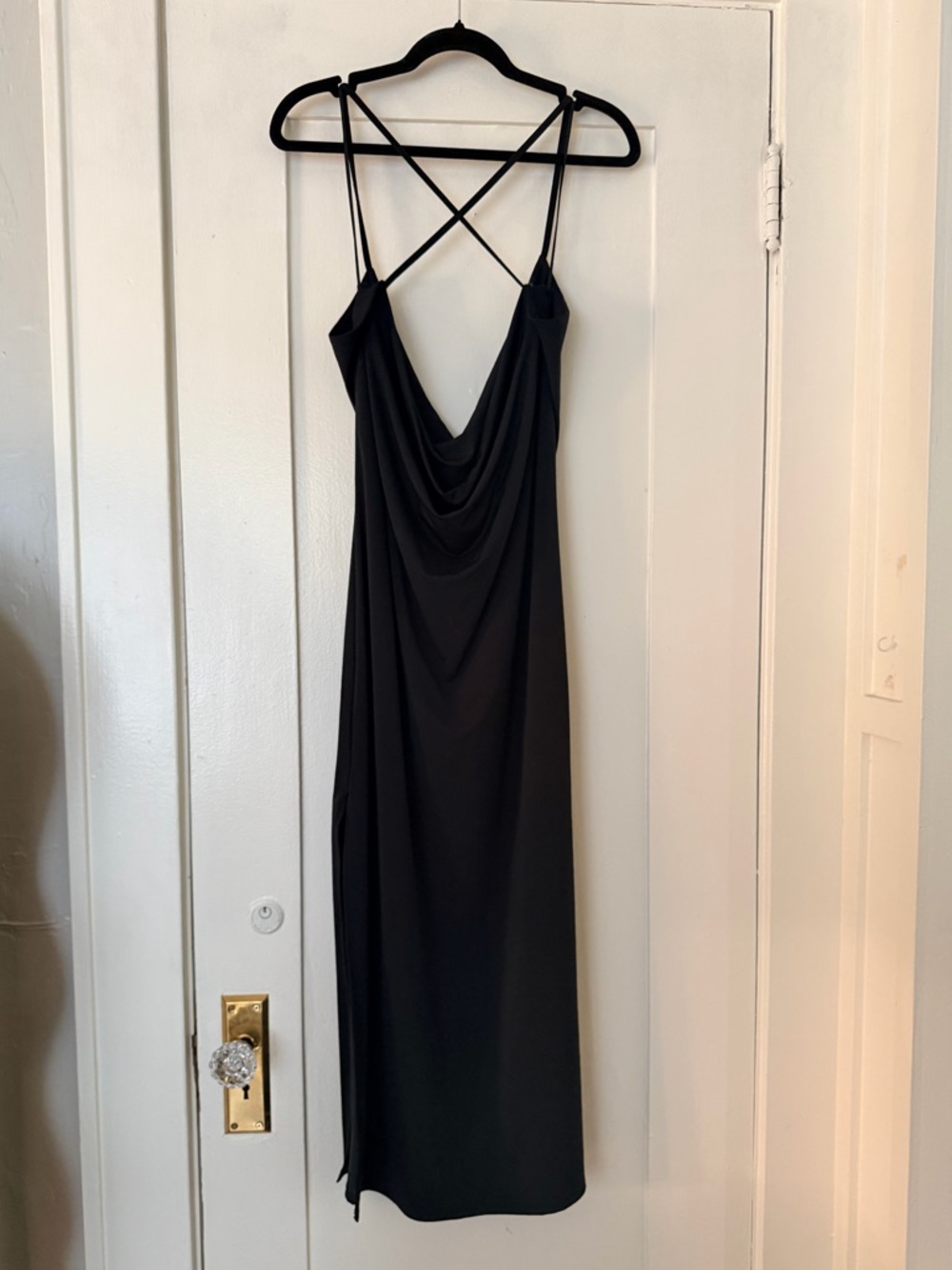 Abercrombie Black Slip Dress Cowl Neck Jersey